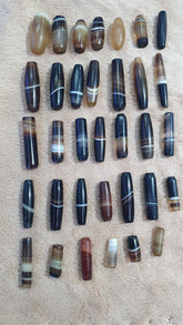 Antique Yemeni Agate African trade Agate Beads Lot 34 Pcs